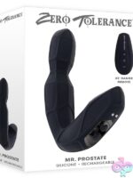 Deeply textured black silicone prostate vibrating massager with remote control by Zero Tolerance Toys