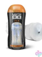 Clear-view TPE stroker cup with suction control and hang cord by Happy Ending