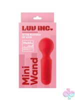 Red mini wand vibrator with flexible silicone neck by Luv Inc