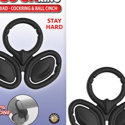 Triad cock ring and ball cinch black silicone by Nasstoys