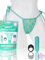 Green lace vibrating panty with ring remote by Screaming O — 4T Panty Vibe one-size wearable bullet