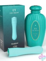 Emerald green keepsake bottle and platinum silicone bullet vibrator by Lola Milani