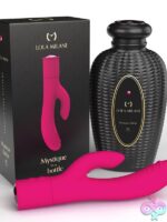 Deep-curve rabbit vibrator in fuchsia silicone with dual-stimulation design by Lola Milani