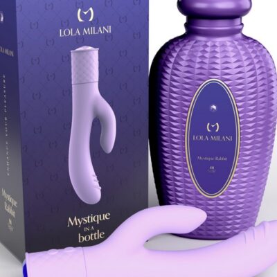 Mystique Rabbit dual-stimulation silicone vibrator in lilac purple by Lola Milani