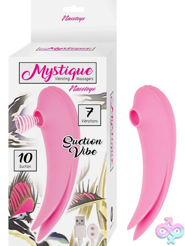 Discreet-Toys-Mystique-Vibrating-Massagers-Suction-Vibe-Pink-Nu-Nw3097-1 Mystique Dual-Motor Suction Vibe In Pink And Green Body-Safe Silicone