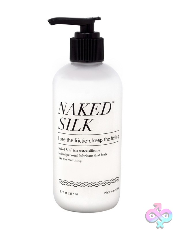 Discreet-Toys-Naked-Silk-8-7-Oz-Nu-Cs79-534 Naked Silk 8.7 Oz Water-Silicone Hybrid Personal Lubricant White Bottle By Naked Silk