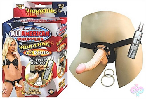 Nasstoys Sex Toys - All American Whoppersvibrating 6.5-Inch Dong With Universasl Harness - Flesh