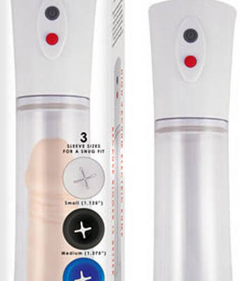 Commander Electric Pump Clear by Nasstoys — white USB rechargeable electric penis pump with control panel
