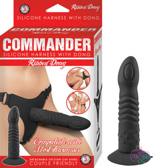 Nasstoys Sex Toys - Commander Ribbed Dong With Harness - Black