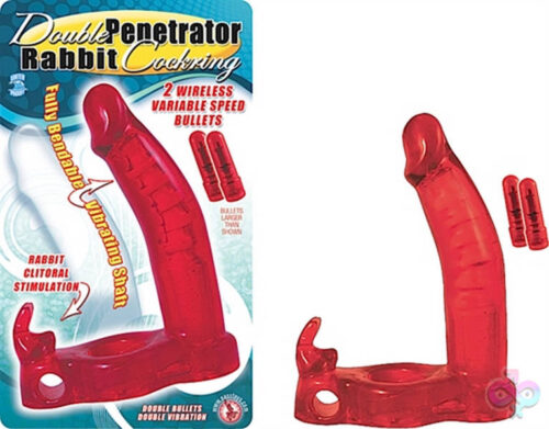 Nasstoys Sex Toys - Double Penetrator Rabbit Cock Ring -Red