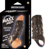 Thick penis sleeve in black — Maxx Men Erection Sleeve by Nasstoys, phthalate-free and waterproof