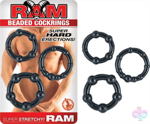 Nasstoys Sex Toys - Ram Beaded Cockrings - Black