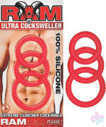 Ram Ultra Cocksweller 3-Ring Set in blue silicone by Nasstoys