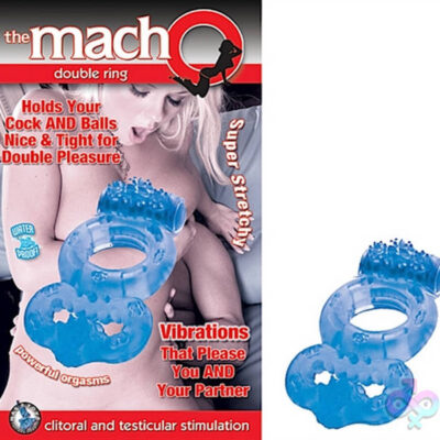 The Macho Double Ring purple vibrating cock ring by Nasstoys