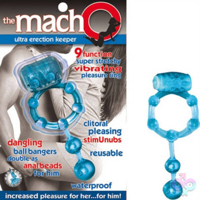 The Macho Ultra Erection Keeper Blue vibrating cock ring by Nasstoys