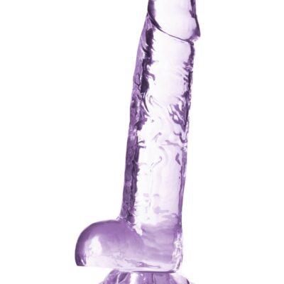 Naturally Yours 7 Inch Crystalline Dildo Amethhyst by Blush — purple TPE suction cup dildo