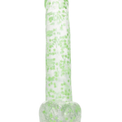 Naughty Bits I Leaf Dick Glow In The Dark Weed Leaf Dildo By Calexotics — 8-Inch Glowing Weed-Leaf Dong With Suction Cup