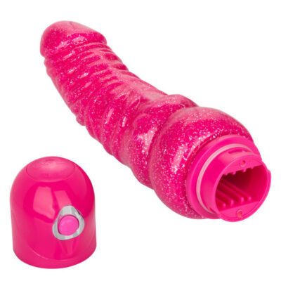 Naughty Bits Lady Boner Bendable Personal Vibrator By Calexotics In Pink Glitter Finish