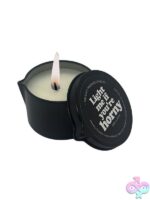 Naughty Notes Light Me If You're Horny warming massage candle 2 oz tin by Kama Sutra