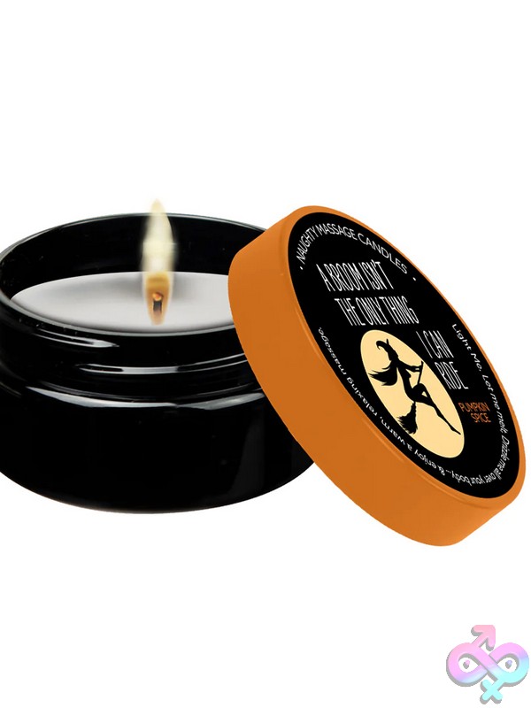 Discreet-Toys-Naughty-Notes-Ride-A-Broom-Massage-Candle-1-7-Oz-Nu-Ks14307 Orange Pumpkin Spice Warming Massage Candle With Naughty Note By Kama Sutra