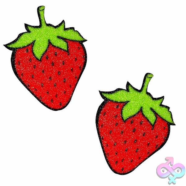 Discreet-Toys-Neva-Nude-Juicy-Strawberry-Glitter-Nipple-Cover-Pasties-Nn-Fru-Stb-Ns Juicy Strawberry Glitter Nipple Cover Pasties - Image 1