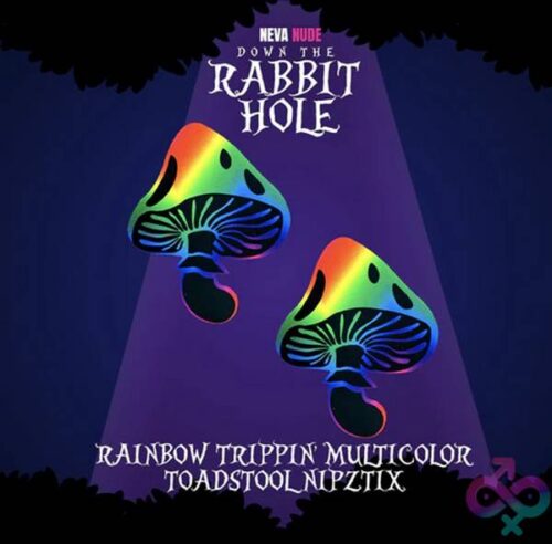 Rainbow Trippin' Psychedelic Toadstool Nipple Cover Pasties - Image 3