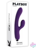 Purple dual rabbit vibrator with curved shaft and clitoral stimulator by Playboy Pleasure