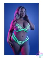Night Vision Glow-in-the-Dark Bralette & Cage Panty Set – Queen Size - Image 2