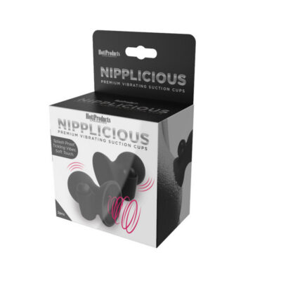 Nipplicious Vibrating Nipple Suction Cups Black by Hott Products — soft-touch silicone suction cup vibrators for nipple stimulation