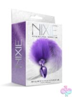 Medium metal butt plug with purple ombre faux fur tail by Nixie