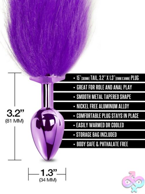Nixie Metal Butt Plug With Faux Fur Ombre Tail – Medium Purple - Image 3