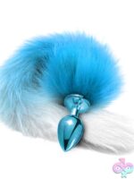 Nixie Metal Butt Plug With Ombre Tail – Blue Metallic - Image 2