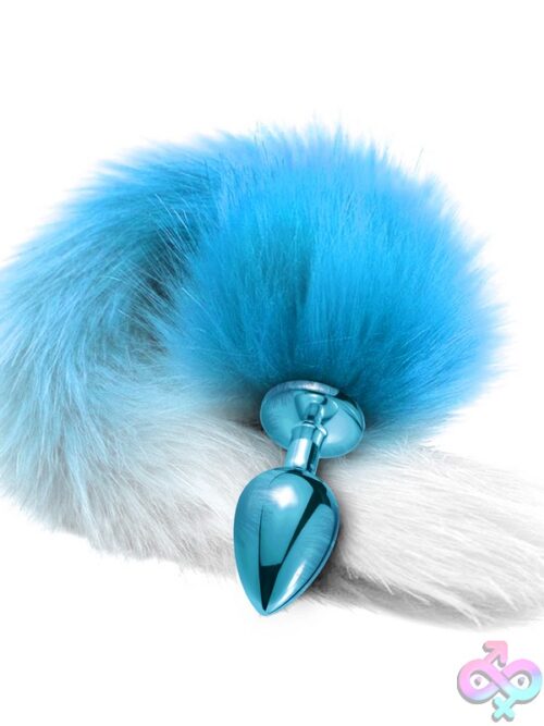 Nixie Metal Butt Plug With Ombre Tail – Blue Metallic - Image 2