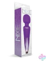 Purple ombre rechargeable wand massager with bendable silicone neck and metallic finish
