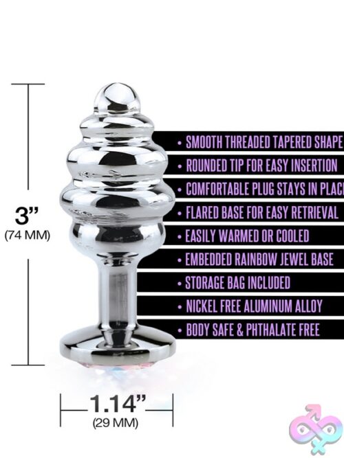 Nixie Ribbed Metal Butt Plug Honey Dipper - Image 3