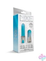 Blue ombré rechargeable lipstick bullet vibrator with silicone tip by Nixie