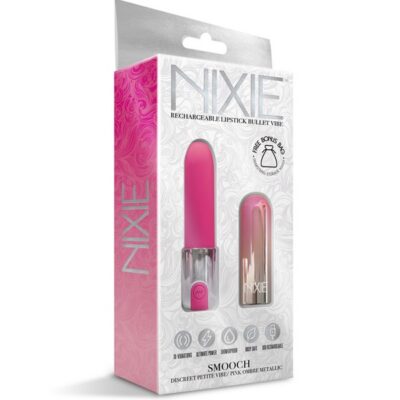 Pink ombré lipstick-style rechargeable bullet vibrator by Nixie