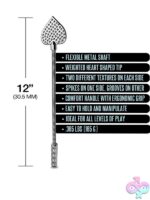 Nixie Stainless Steel Riding Crop Flaming Heart - Image 3