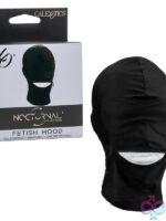 Full-coverage black fetish hood with built-in blindfold and zippered mouth by California Exotic Novelties