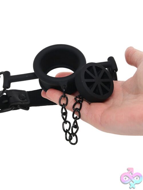 Nocturnal Collection Stopper Gag – Black Silicone Bondage Gag - Image 3