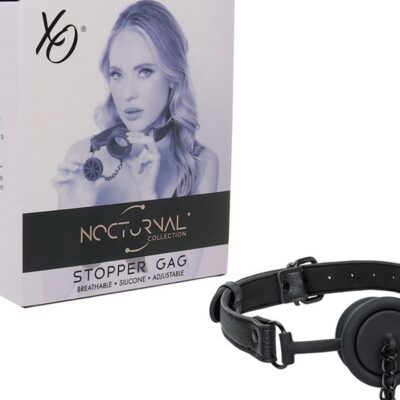 Black silicone stopper gag with adjustable buckle strap by California Exotic Novelties