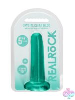 5.3 inch non-realistic suction cup dildo in clear and pink by Shots Toys