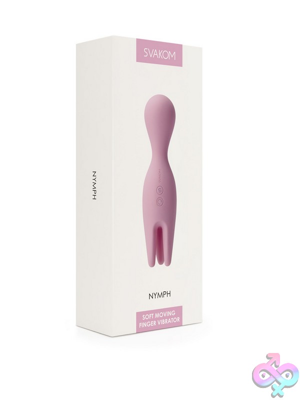 Discreet-Toys-Nymph-Pale-Pink-Nu-Svk-S-22-Pnk Svakom Nymph Dual-Stimulation Vibrator In Pale Pink With Flexible Rounded Head And Three Moving Fingers