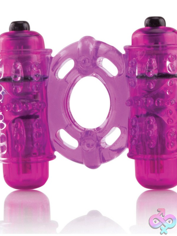 Discreet-Toys-O-Wow-Double-Wammy-Purple-1-Ct-Nu-So-Odw-Pu-E O Wow Double Wammy Dual-Motor Vibrating Couples Ring In Clear By Screaming O