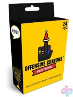 Offensive Crayons Holiday Edition 24-count set with humorous color names by Wood Rocket