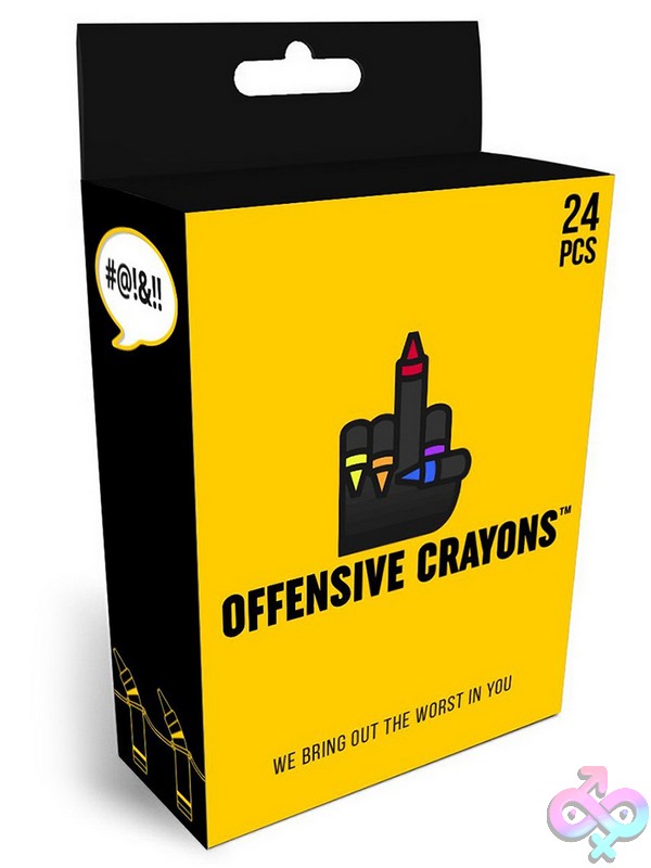 Discreet-Toys-Offensive-Crayons-Nu-Cra-005 Offensive Crayons 24-Count Adult Gag Gift Set With Irreverent Color Names By Wood Rocket