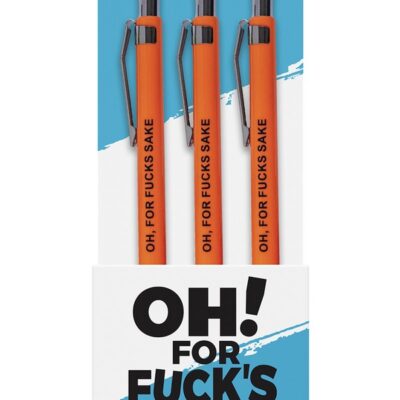 novelty pens funny gift Oh For Fucks Sake Pens 3pk by Wood Rocket clear ballpoint