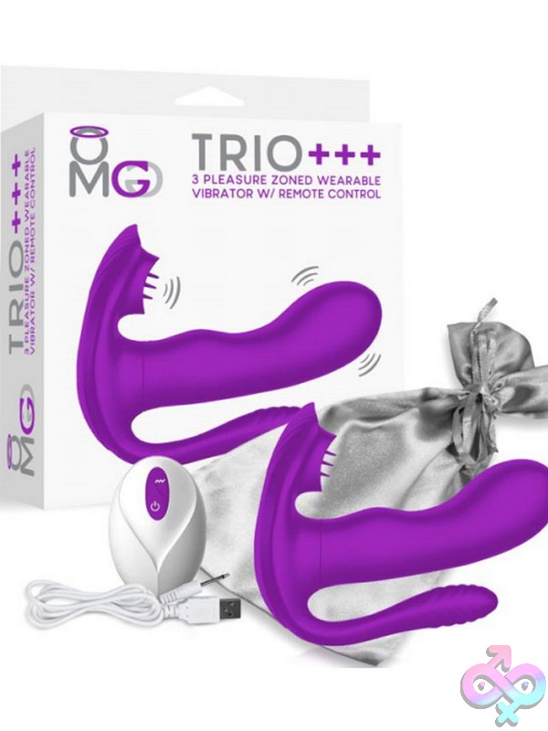 Discreet-Toys-Omg-Trio-Purple-Nu-Omg-Tv-10 Omg Trio+++ Wearable Rabbit Vibrator In Purple Velvety Silicone With Remote Control By Omg