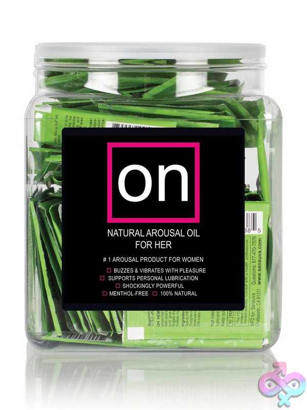 Discreet-Toys-On-For-Her-Arousal-Oil-Hemp-75Ct-Bowl-Nu-Vl176-75F 75-Count Display Bowl Of Clear Hemp Arousal Oil Vials By Sensuva