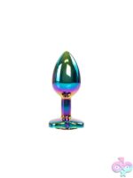 Iridescent Metal Anal Plug with Heart Base - Image 2